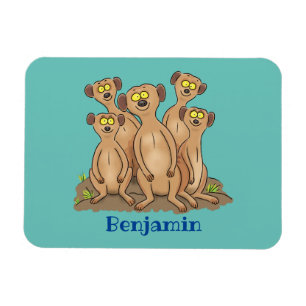 Lustigt exempel på tecknad i familjen meerkat magnet