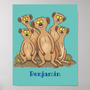 Lustigt exempel på tecknad i familjen meerkat poster