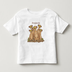 Lustigt exempel på tecknad i familjen meerkat t shirt