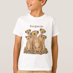 Lustigt exempel på tecknad i familjen meerkat t shirt