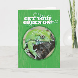 Lustigt få din Grönt på St. Pattys Dag Frog Kort