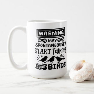 Lustigt fågelvaknande varning kaffemugg