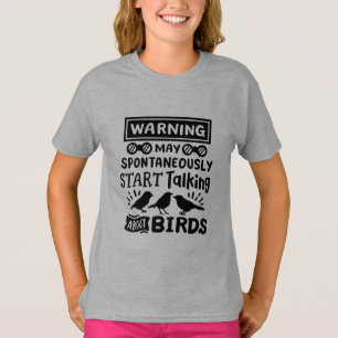 Lustigt fågelvaknande varning t shirt