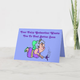 Lustigt "Fairy Godmor" "Get well Card with Hunk" Kort