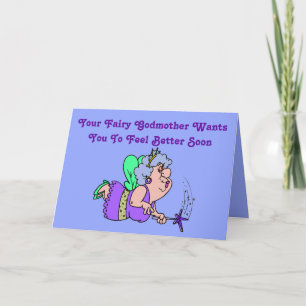 Lustigt "Fairy Godmor" "Get well Card with Hunk" Kort