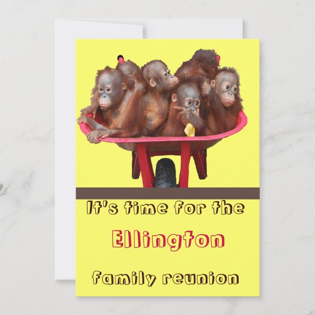 Lustigt familjeåterförening inbjudningar (Framsida)