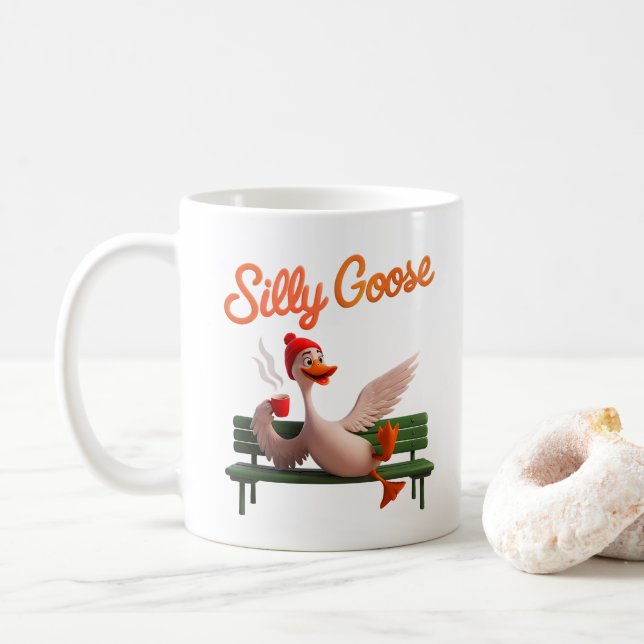 Lustigt Fånig Goose Cute Goose Meme Goose Kaffemugg (Med munk)