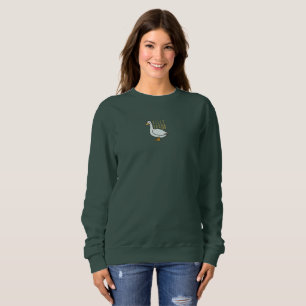 Lustigt Fånig Goose Forest Grönt Sweatshirt T Shirt