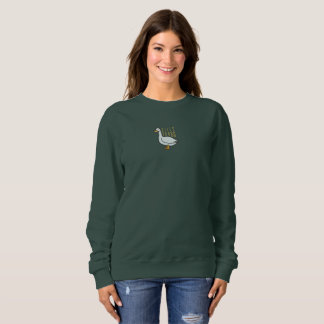 Lustigt Fånig Goose Forest Grönt Sweatshirt T Shirt