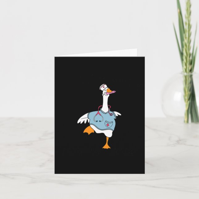 Lustigt Fånig Goose Klubb School Nurse Student Kort (Framsida)