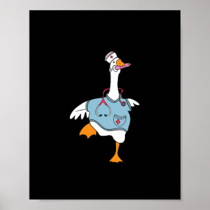 Lustigt Fånig Goose Klubb School Nurse Student Poster
