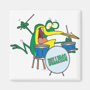 Lustigt fånig tecknad groda tecknad magnet