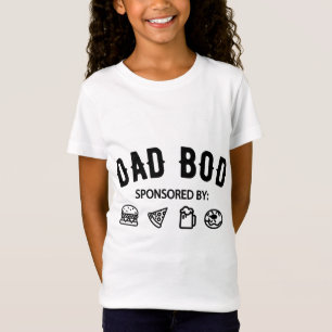 Lustigt Far Pappa Bod Sponsrat av Burgers Pizza T Shirt