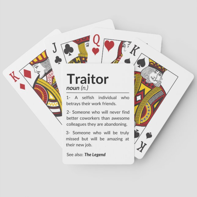 Lustigt farewell-medarbetare, kollega som lämnar j casinokort (Baksidan)