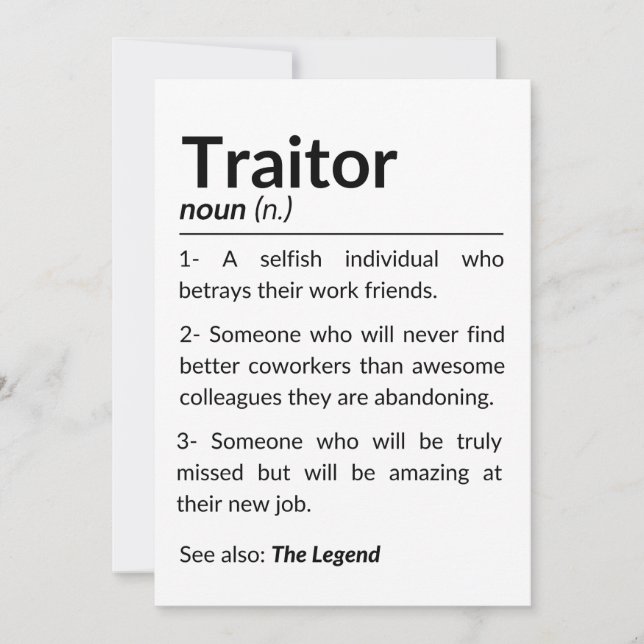 Lustigt farewell-medarbetare, kollega som lämnar j julkort (Framsida)