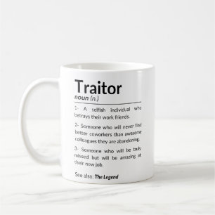 Lustigt farewell-medarbetare, kollega som lämnar j kaffemugg