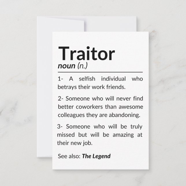 Lustigt farewell-medarbetare, kollega som lämnar j tack kort (Framsida)