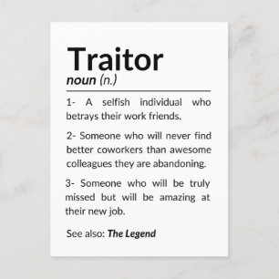 Lustigt farewell-medarbetare, kollega som lämnar j vykort