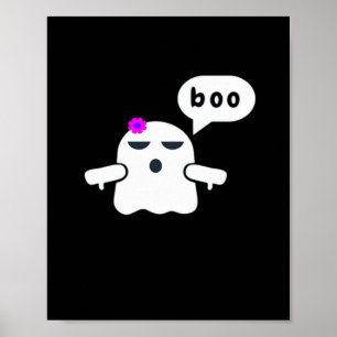 Lustigt färgat boo med ogillande flicka poster