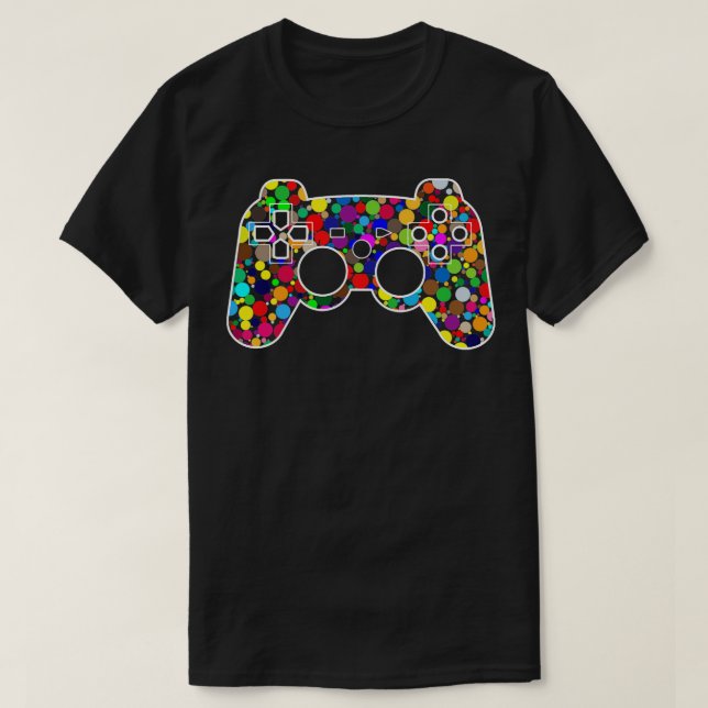 Lustigt färgat punktvideospel Lycklig Internatione T Shirt (Design framsida)