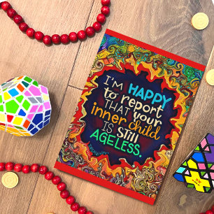 Lustigt färglöst Grattis på födelsedagen växer ald Kort