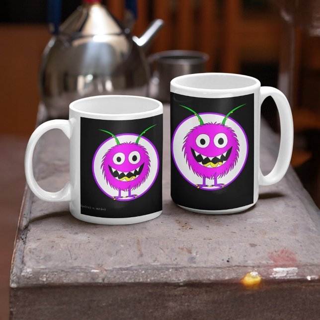Lustigt, färglöst, Tecknad Monster, Halloween Kaffemugg (Take a look at these most awesome cartoon monster mugs!)