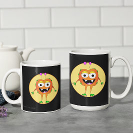 Lustigt, färglöst, Tecknad Monster, Halloween Kaffemugg