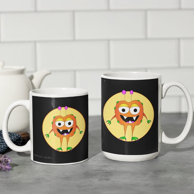 Lustigt, färglöst, Tecknad Monster, Halloween Kaffemugg (Check out these cool cartoon monster mugs!)