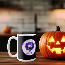 Lustigt, färglöst, Tecknad Monster, Halloween Kaffemugg