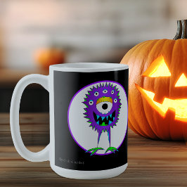 Lustigt, färglöst, Tecknad Monster, Halloween Kaffemugg