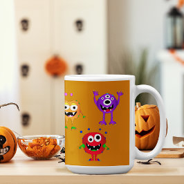 Lustigt, färglöst, Tecknad Monsters Kaffemugg