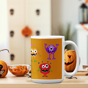Lustigt, färglöst, Tecknad Monsters Kaffemugg