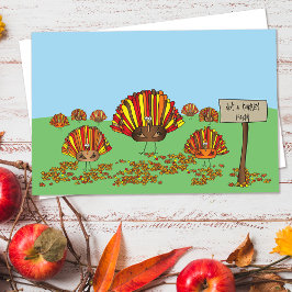 Lustigt, färglöst, Thanksgiving Turkiet-Tecknad Tack Kort