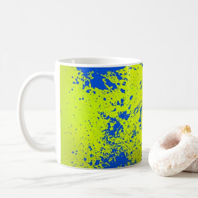 Lustigt färgpyts med färgplatta fet Färger Kaffemugg (Med munk)