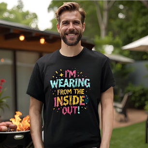 Lustigt färgstarkt emulsionstryck t shirt
