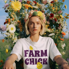 Lustigt "Farm Chick" Tee Shirt