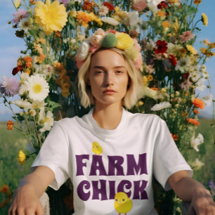 Lustigt "Farm Chick" Tee Shirt