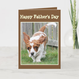 Lustigt "Fars dag Card" med cute Basset Hound Kort