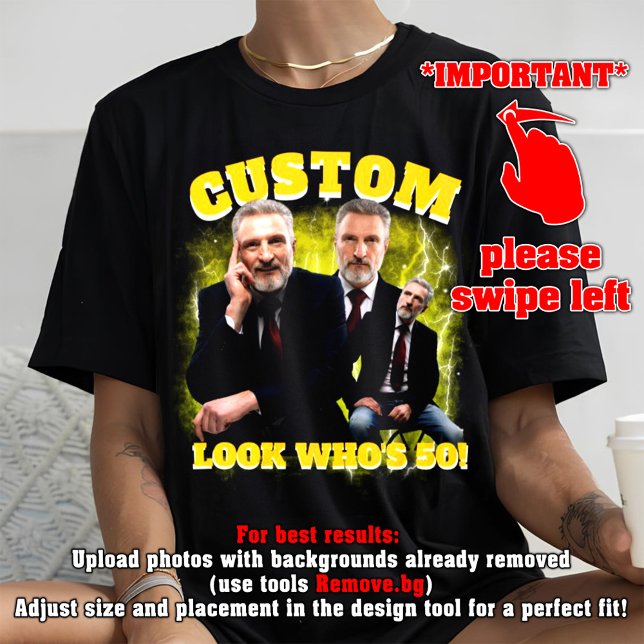 Lustigt fars dag Shirt, se vem som är 50! T Shirt (Skapare uppladdad)