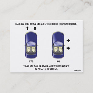 Lustigt felaktig parsningsanteckning visitkort