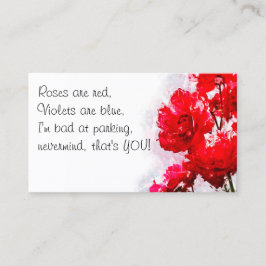 Lustigt felaktig parsningsanteckning visitkort