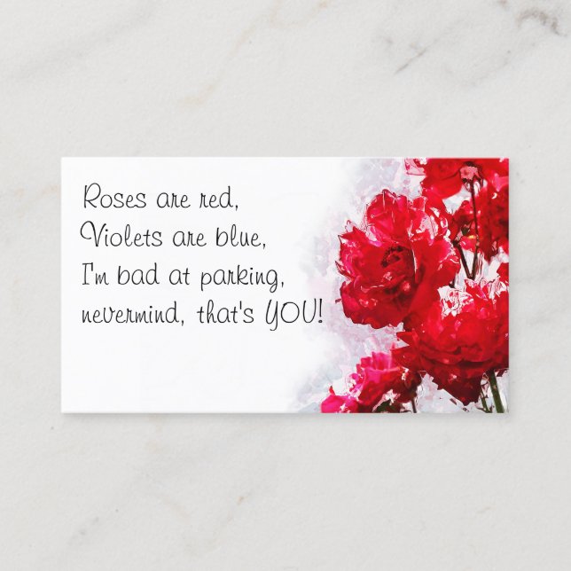 Lustigt felaktig parsningsanteckning visitkort (Framsida)