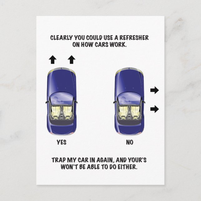 Lustigt felaktig parsningsanteckning vykort (Framsida)