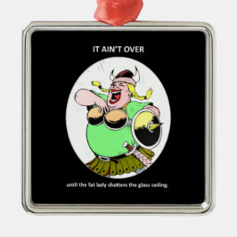 Lustigt feministiskt motiv citat det är inte över julgransprydnad metall