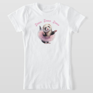 Lustigt Ferret i en Tutu Doing Ballet T Shirt