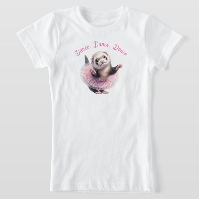 Lustigt Ferret i en Tutu Doing Ballet T Shirt (Laydown)