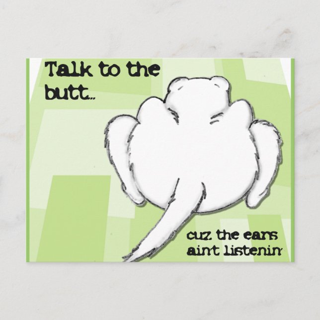 Lustigt Ferret Prata med Butt Vykort (Framsida)