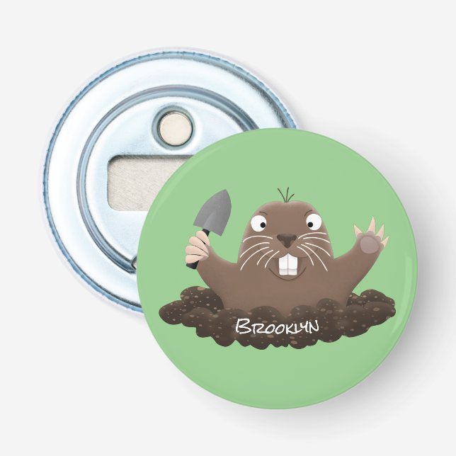 Lustigt ficktjuvar grävande tecknad illustration flasköppnare (Framsidan)