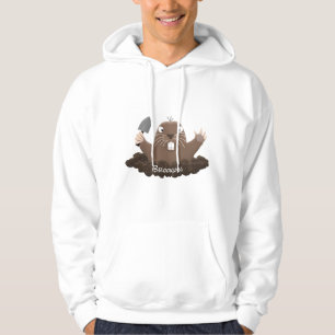 Lustigt ficktjuvar grävande tecknad illustration hoodie