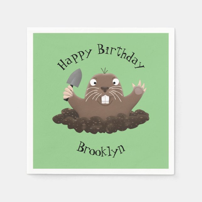 Lustigt ficktjuvar grävande tecknad illustration pappersservett (Framsidan)